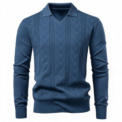 Pull pour hommes avec col en V et design structuré