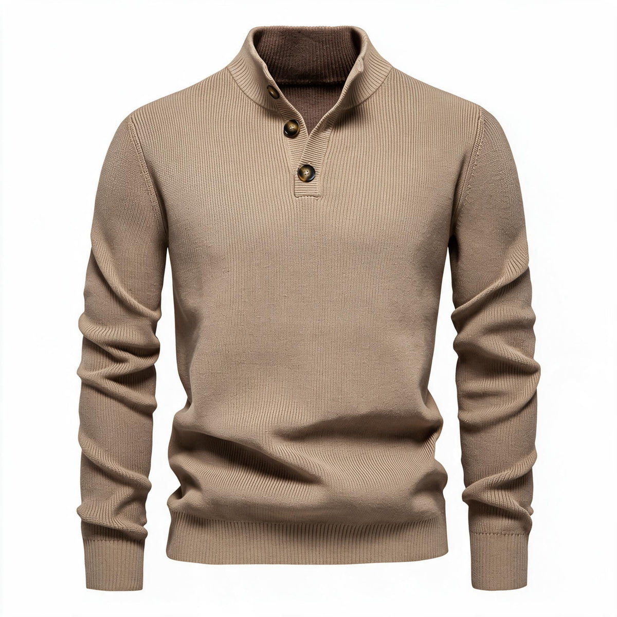 Pull pour hommes avec patte de boutonnage et motif structuré