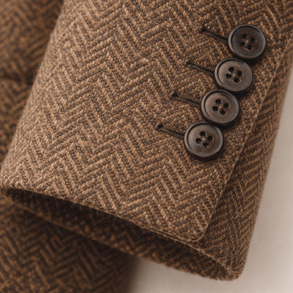 Le Blazer en Laine Herringbone à Boutonnage Simple pour Homme Soveria — 4