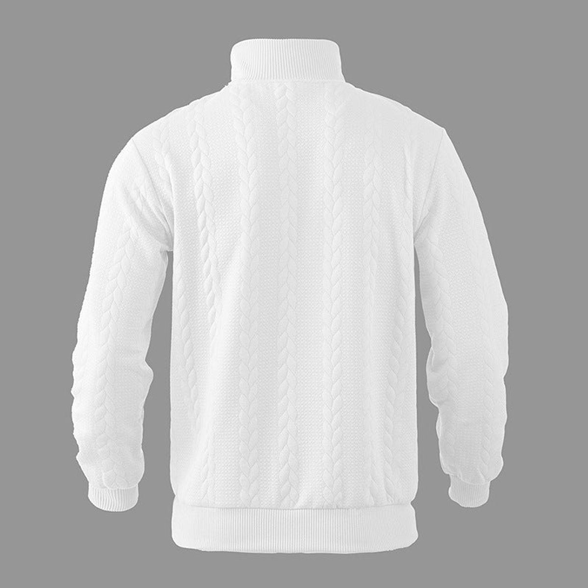 Alexander | Pull en tricot à torsades pour hommes avec fermeture éclair quart — 15