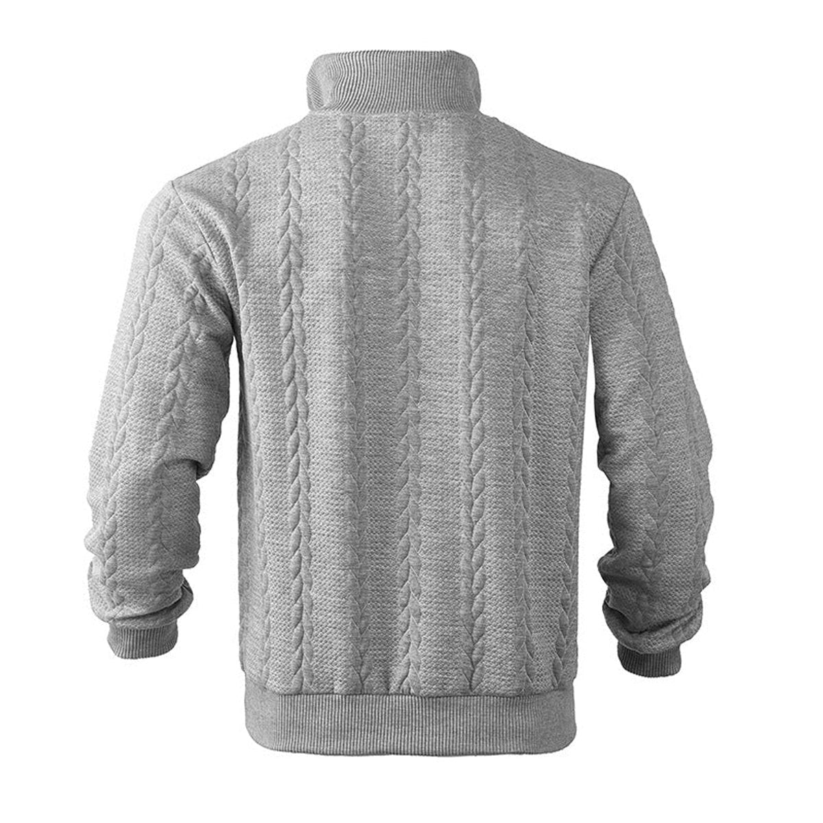 Alexander | Pull en tricot à torsades pour hommes avec fermeture éclair quart — 3