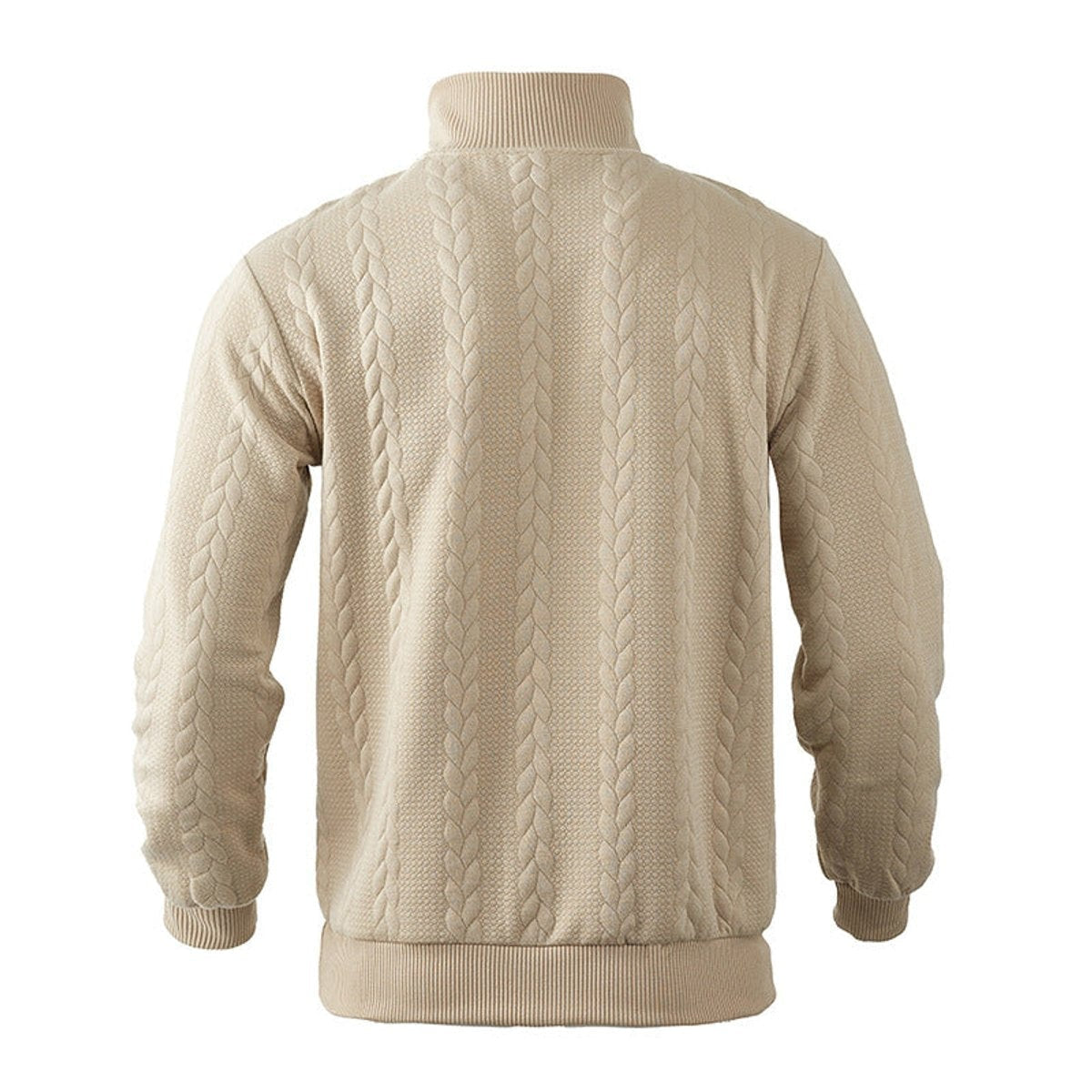 Alexander | Pull en tricot à torsades pour hommes avec fermeture éclair quart — 6
