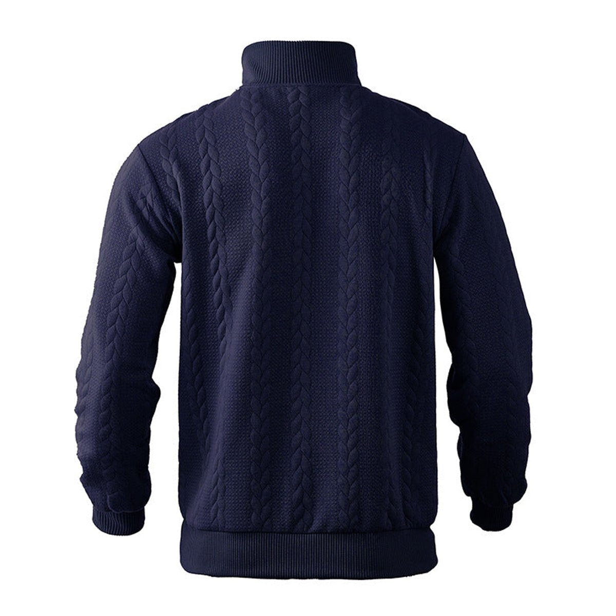 Alexander | Pull en tricot à torsades pour hommes avec fermeture éclair quart — 8