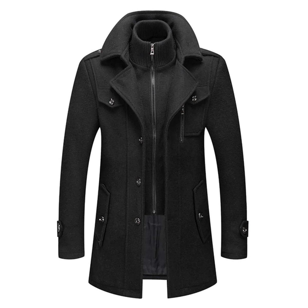 Caleb | Manteau en laine mélangée à double couche pour homme — 1
