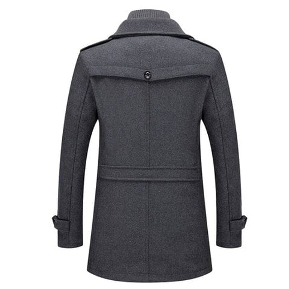 Caleb | Manteau en laine mélangée à double couche pour homme — 4