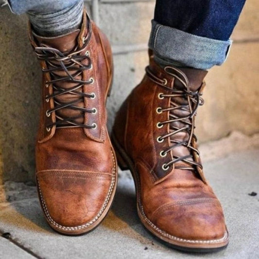 Ryan | Bottines en cuir à lacets pour hommes avec bout capé — 1