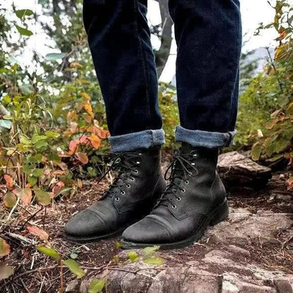 Ryan | Bottines en cuir à lacets pour hommes avec bout capé — 2