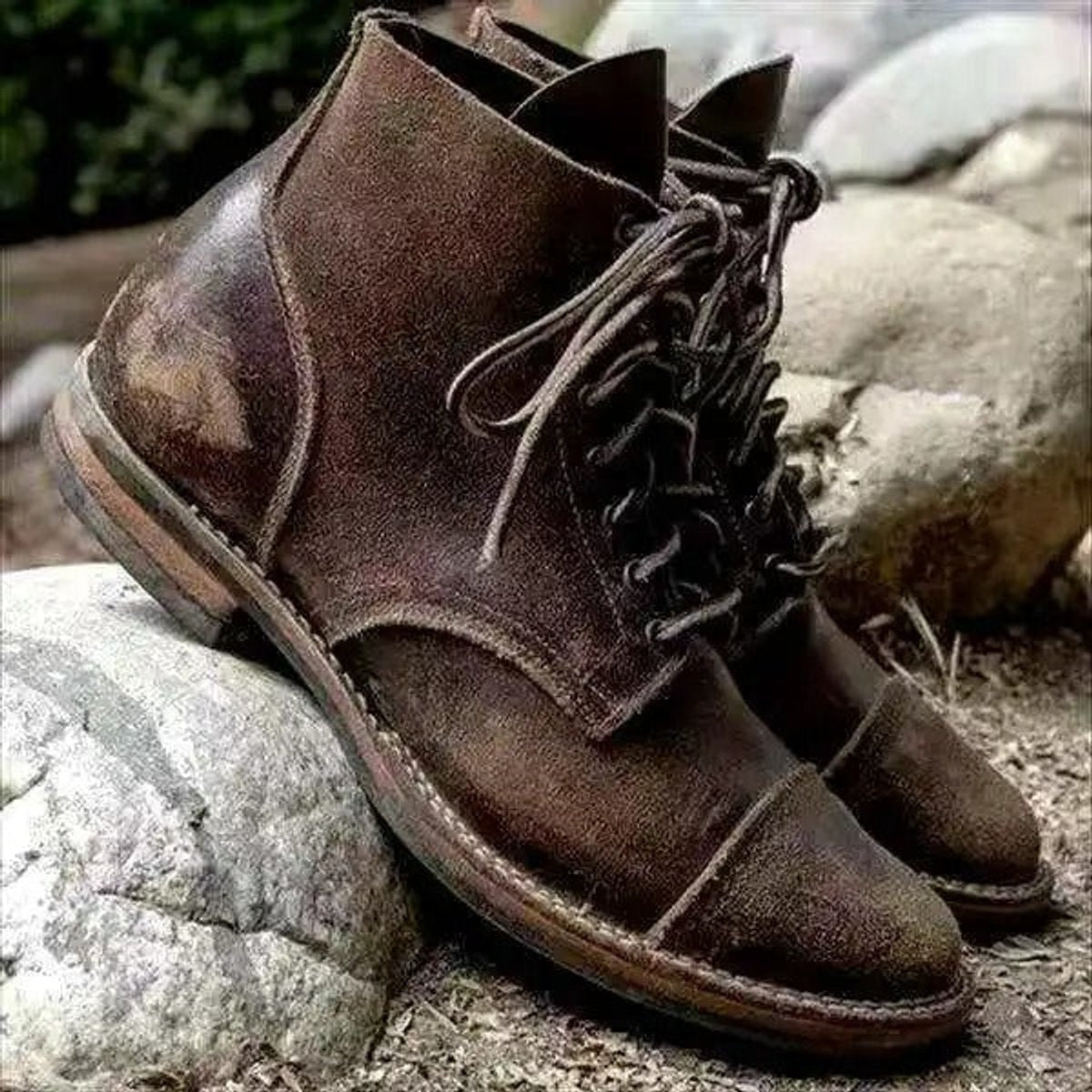 Ryan | Bottines en cuir à lacets pour hommes avec bout capé — 4