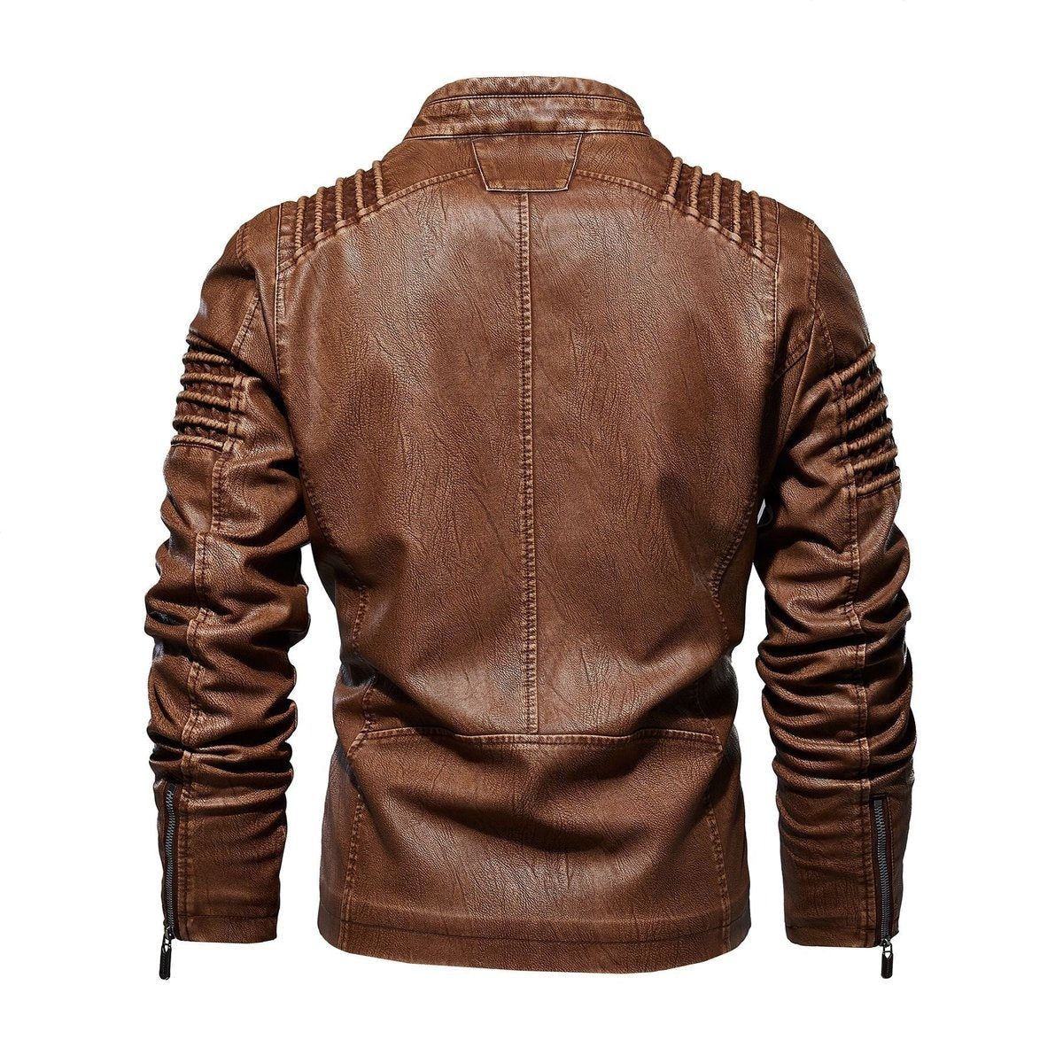 Jackson | Veste en simili cuir style moto pour homme avec détails épaules côtelées — 2