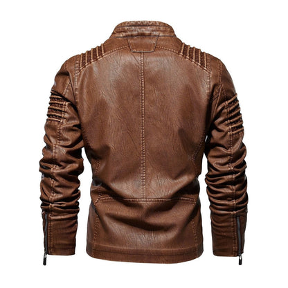 Jackson | Veste en simili cuir style moto pour homme avec détails épaules côtelées — 2