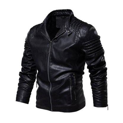 Jackson | Veste en simili cuir style moto pour homme avec détails épaules côtelées — 3