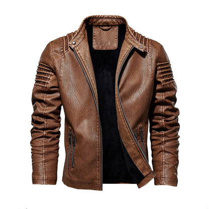 Jackson | Veste en simili cuir style moto pour homme avec détails épaules côtelées — 4