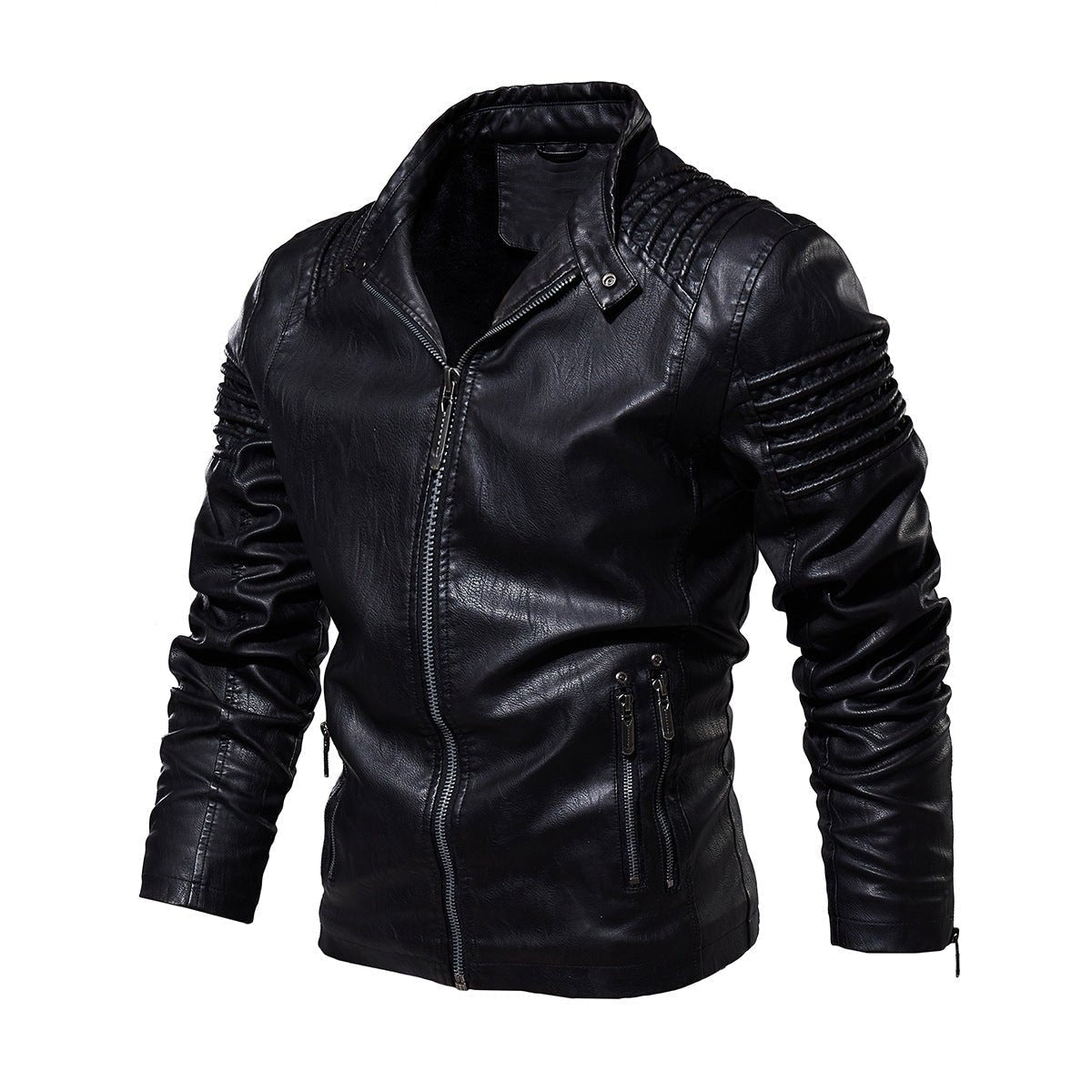 Jackson | Veste en simili cuir style moto pour homme avec détails épaules côtelées — 6