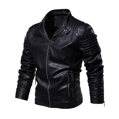Jackson | Veste en simili cuir style moto pour homme avec détails épaules côtelées — 6