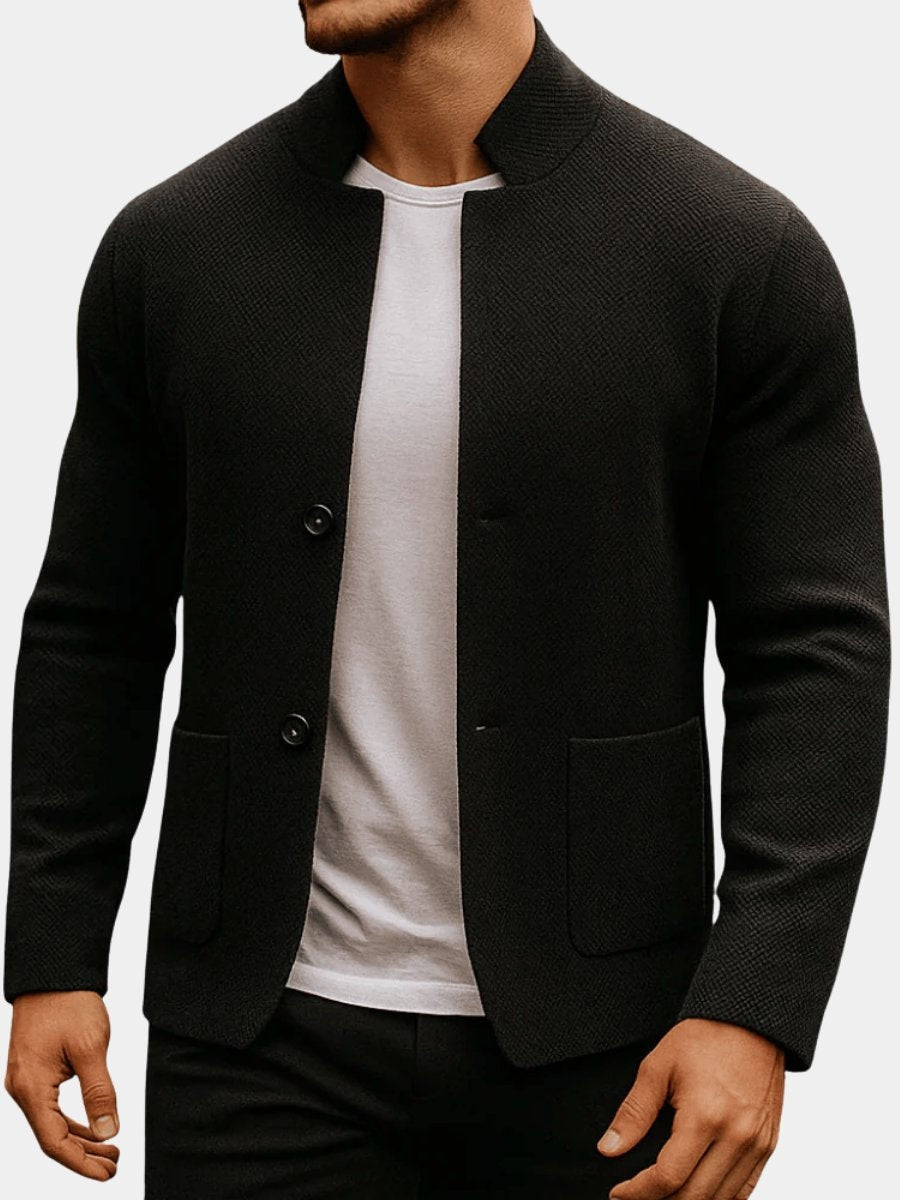 Owen | Veste matelassée pour homme, blazer à col mandarin et boutons — 1