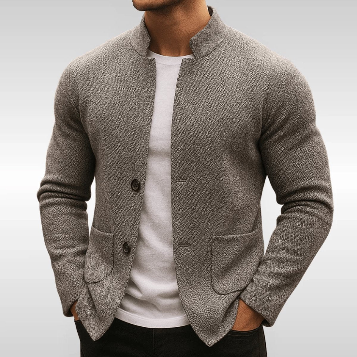 Owen | Veste matelassée pour homme, blazer à col mandarin et boutons — 2
