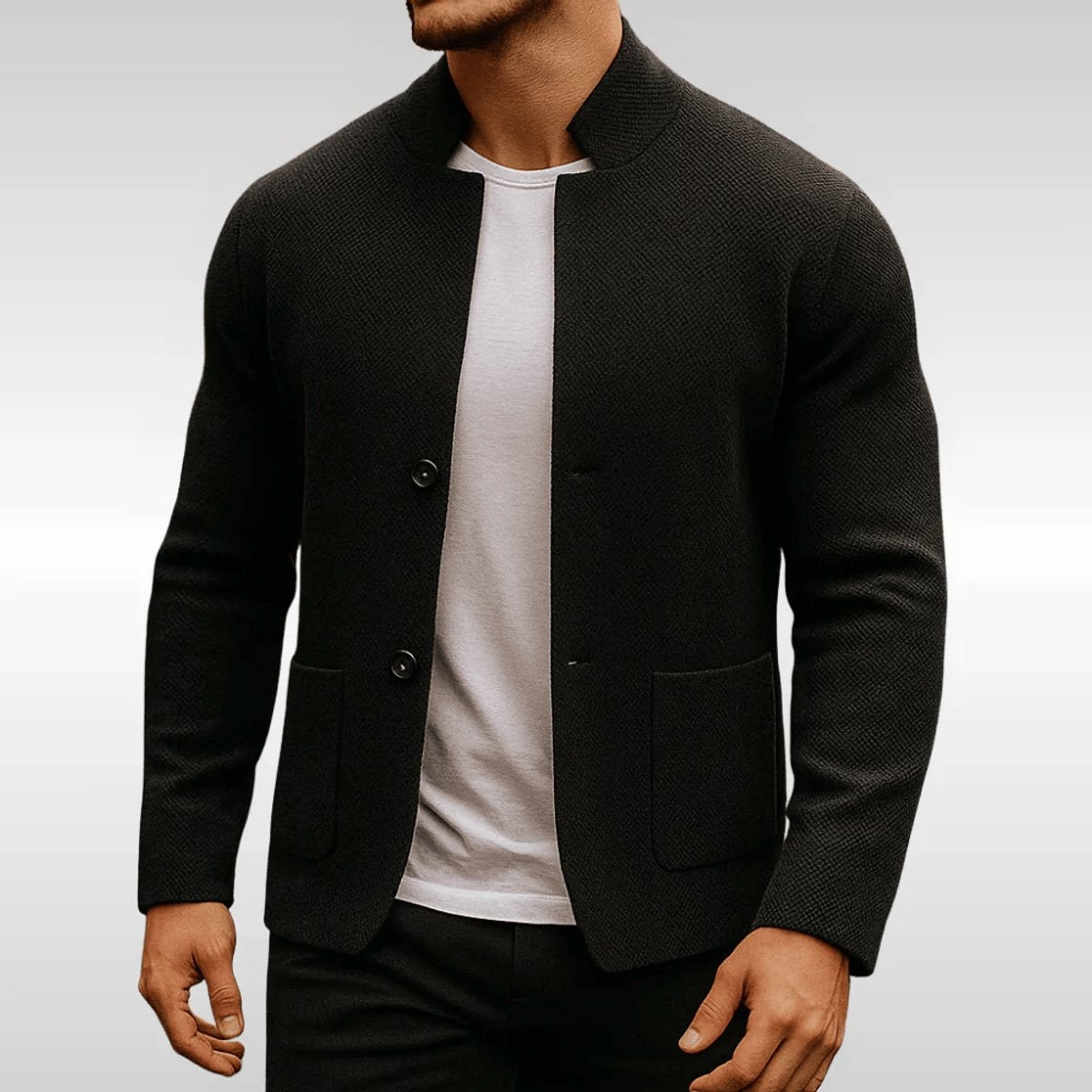 Owen | Veste matelassée pour homme, blazer à col mandarin et boutons — 3