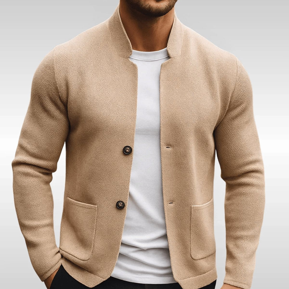 Owen | Veste matelassée pour homme, blazer à col mandarin et boutons — 4