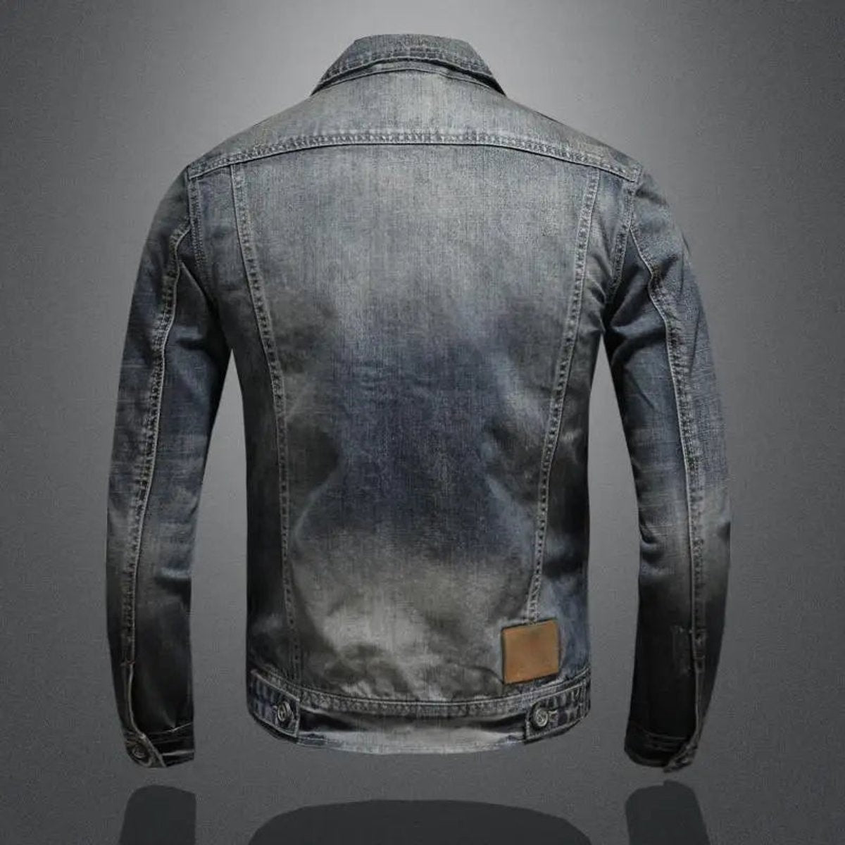 Lucas | Veste zippée en denim délavé rétro pour homme, manteau décontracté — 3