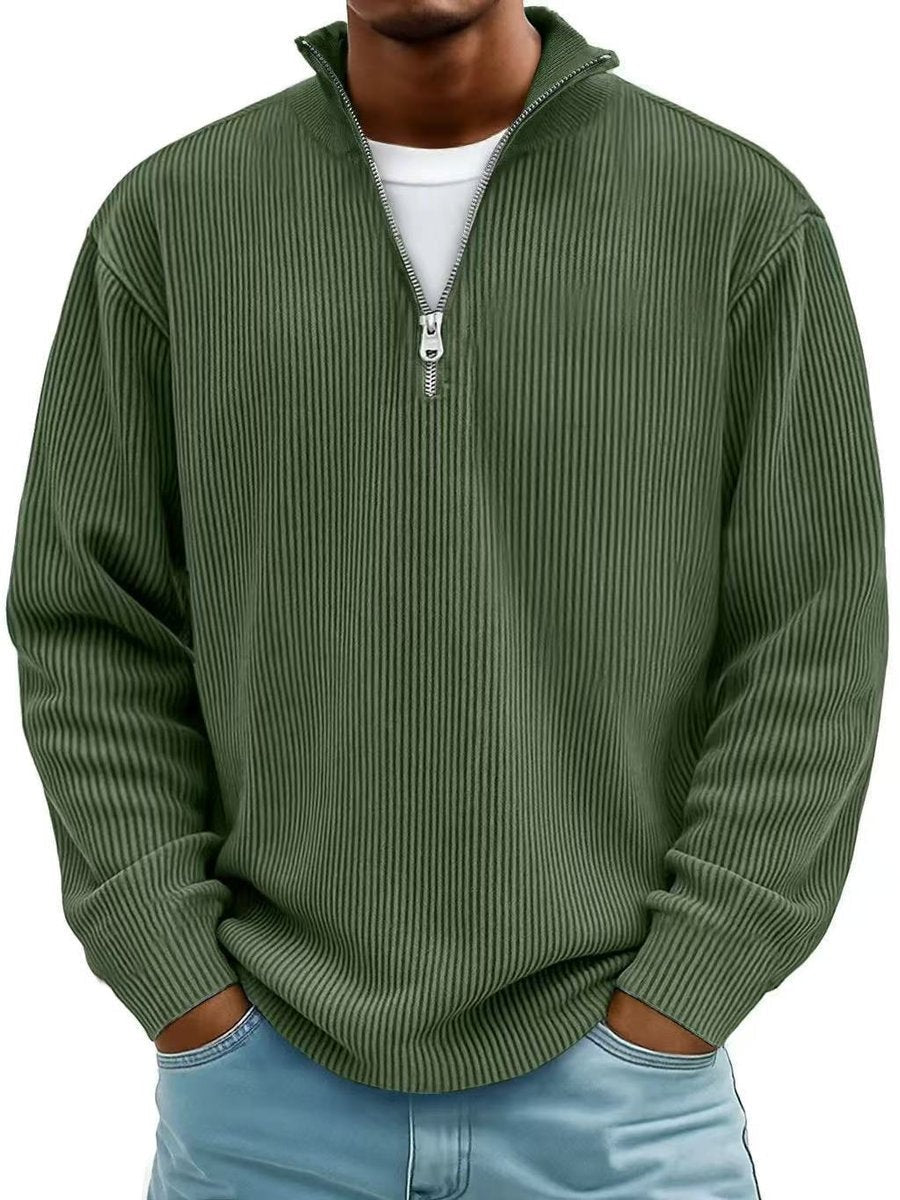 James | Pull en maille côtelée pour homme à col zippé quart — 10