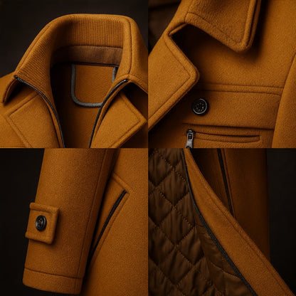 William | Manteau en Laine pour Homme à Col Double et Doublure Matelassée — 2