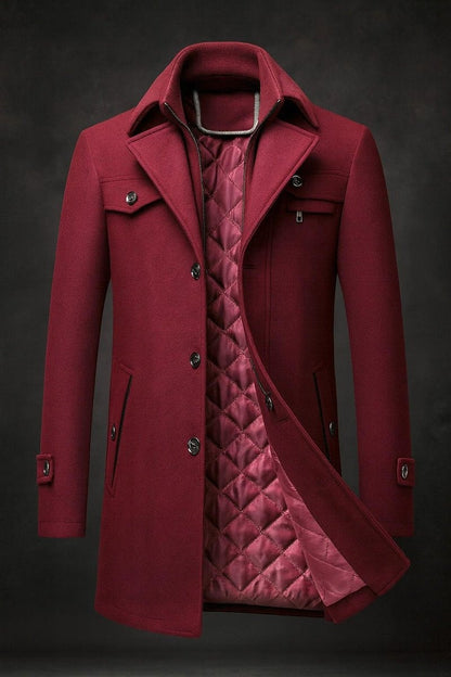 William | Manteau en Laine pour Homme à Col Double et Doublure Matelassée — 3