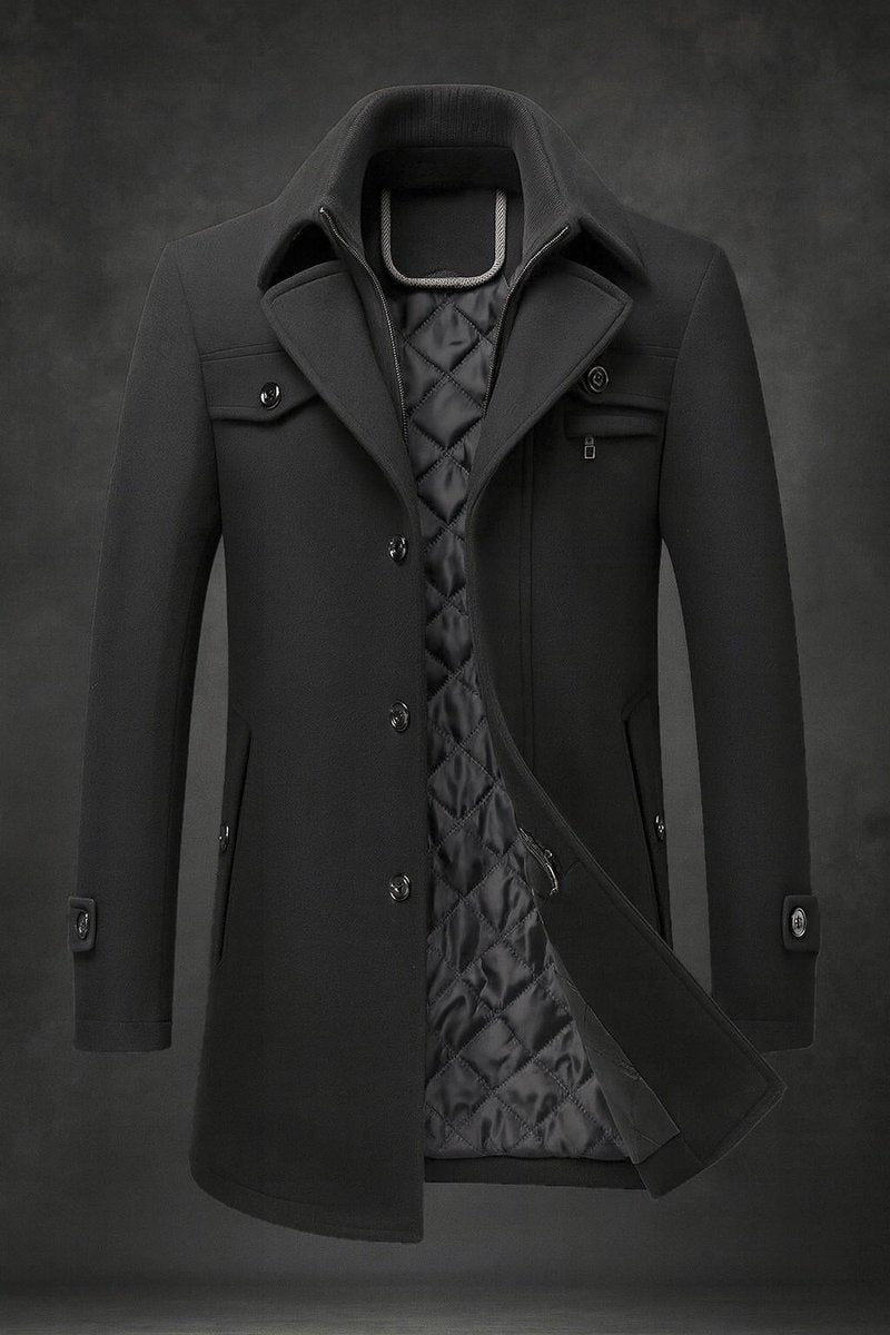 William | Manteau en Laine pour Homme à Col Double et Doublure Matelassée — 5