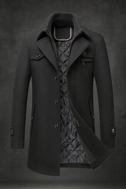 William | Manteau en Laine pour Homme à Col Double et Doublure Matelassée — 5