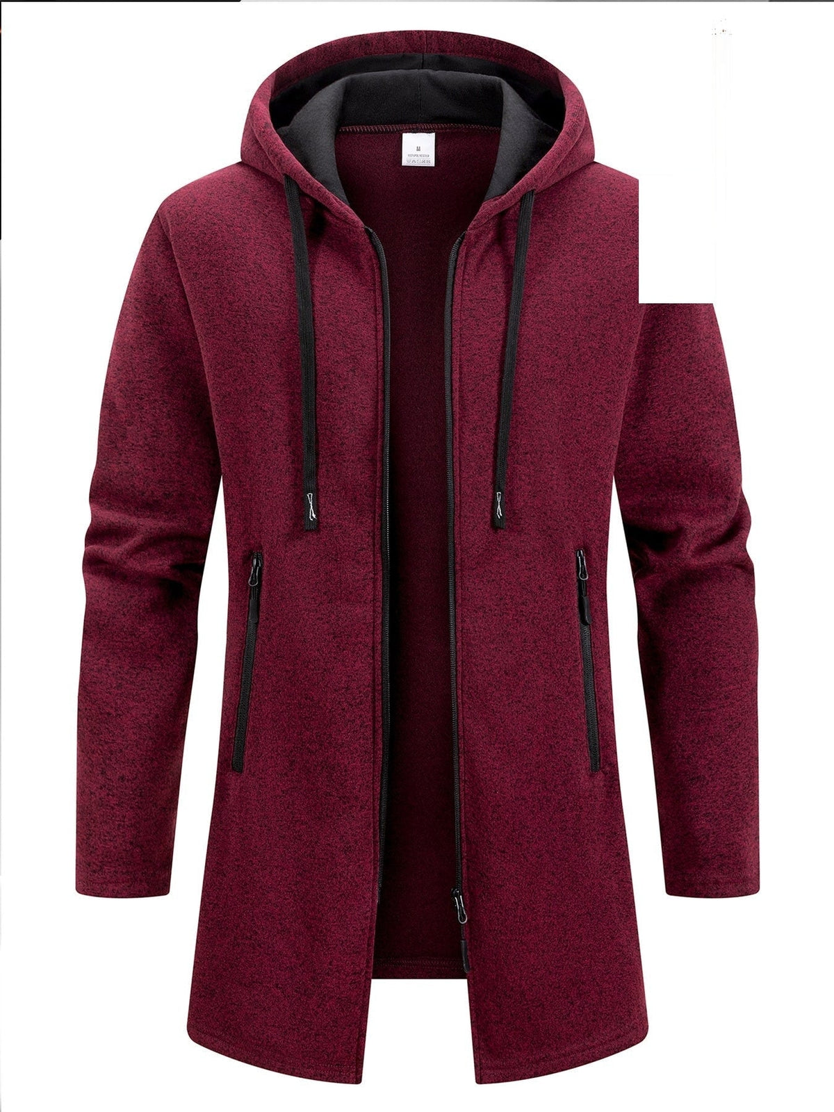 Trench long chaud doublé pour homme, automne/hiver, veste coupe ajustée, décontractée et à la mode, gris, tendance et polyvalente, haut doux et confortable, manches longues, col montant à fermeture éclair en tricot pour homme, couleur unie, pour les rasse — 10