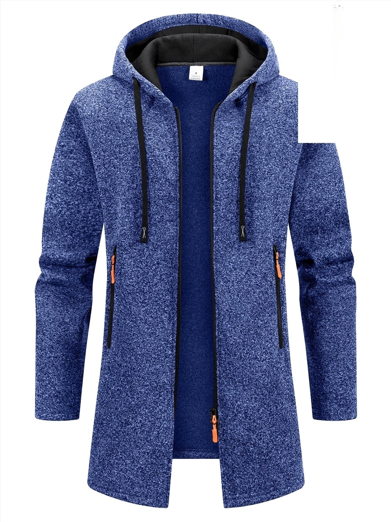 Trench long chaud doublé pour homme, automne/hiver, veste coupe ajustée, décontractée et à la mode, gris, tendance et polyvalente, haut doux et confortable, manches longues, col montant à fermeture éclair en tricot pour homme, couleur unie, pour les rasse — 9