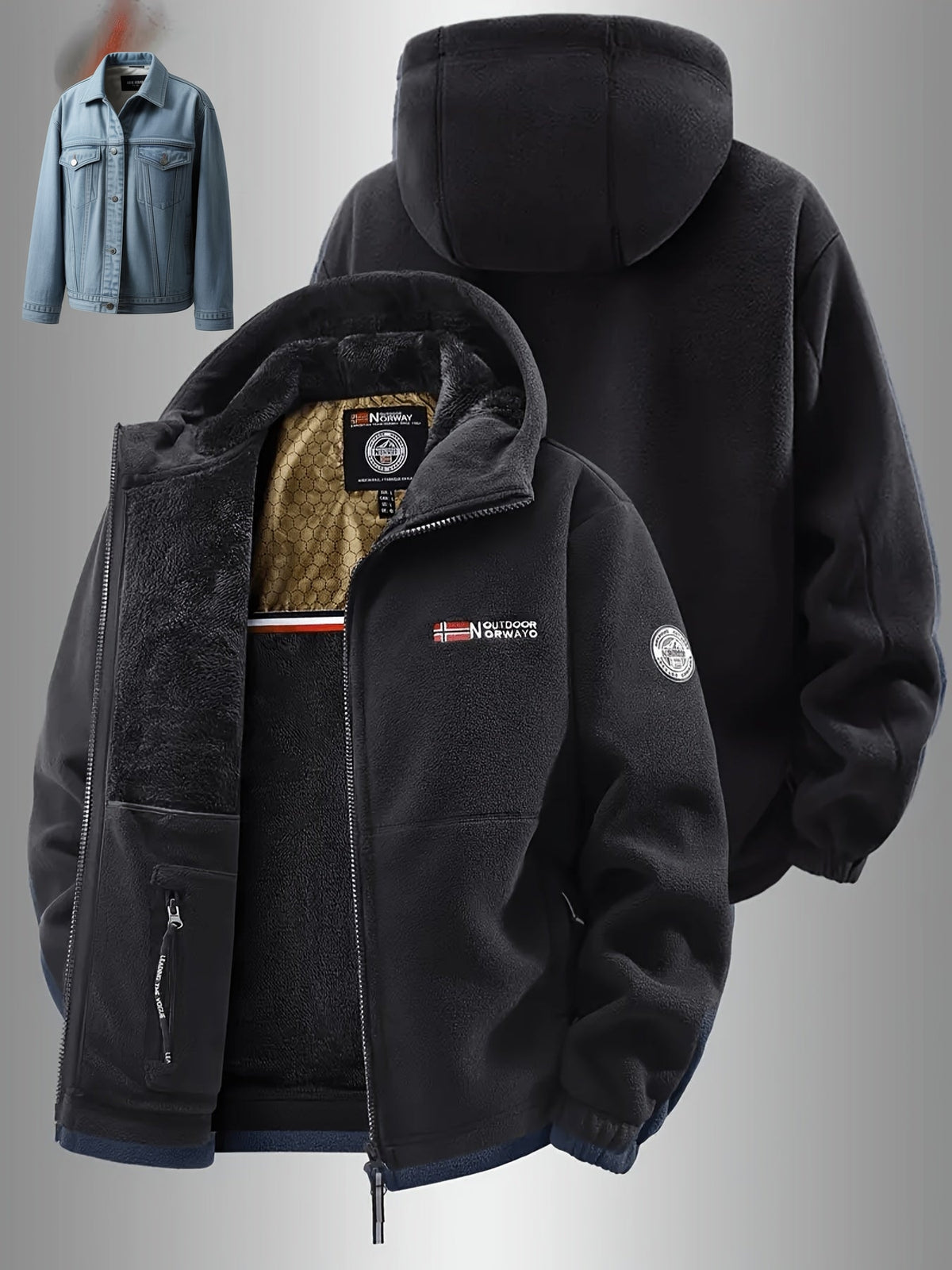 Hugo | Veste Polaire Doublée Chaude d'Hiver Zippée pour Homme