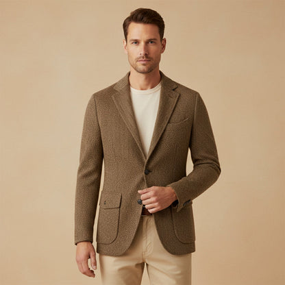 Le Blazer en Laine Herringbone à Boutonnage Simple pour Homme Soveria — 2
