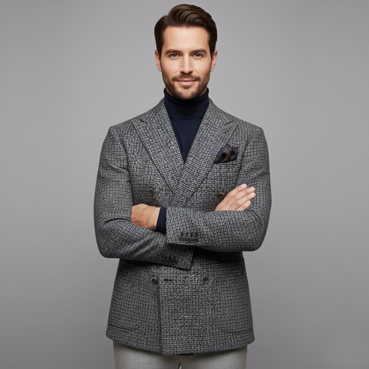 La Veste Blazer à Carreaux à Double Boutonnage Garda Porto pour Homme — 10