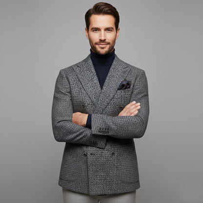 La Veste Blazer à Carreaux à Double Boutonnage Garda Porto pour Homme — 10
