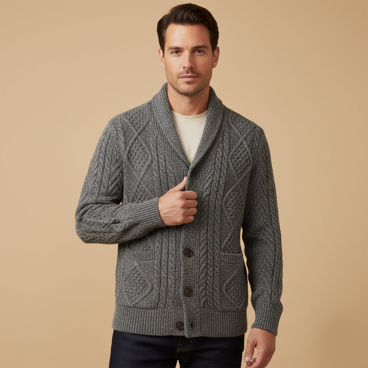 Le Cardigan 100% Cachemire de Manchester pour Hommes — 10