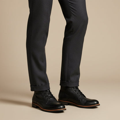 The Lucca Men’s Lace Up Vintage Leather Ankle Boots — 7