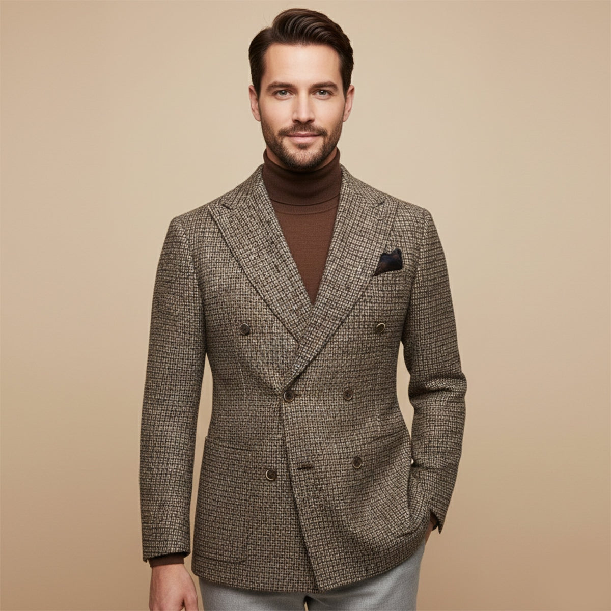 La Veste Blazer à Carreaux à Double Boutonnage Garda Porto pour Homme — 12