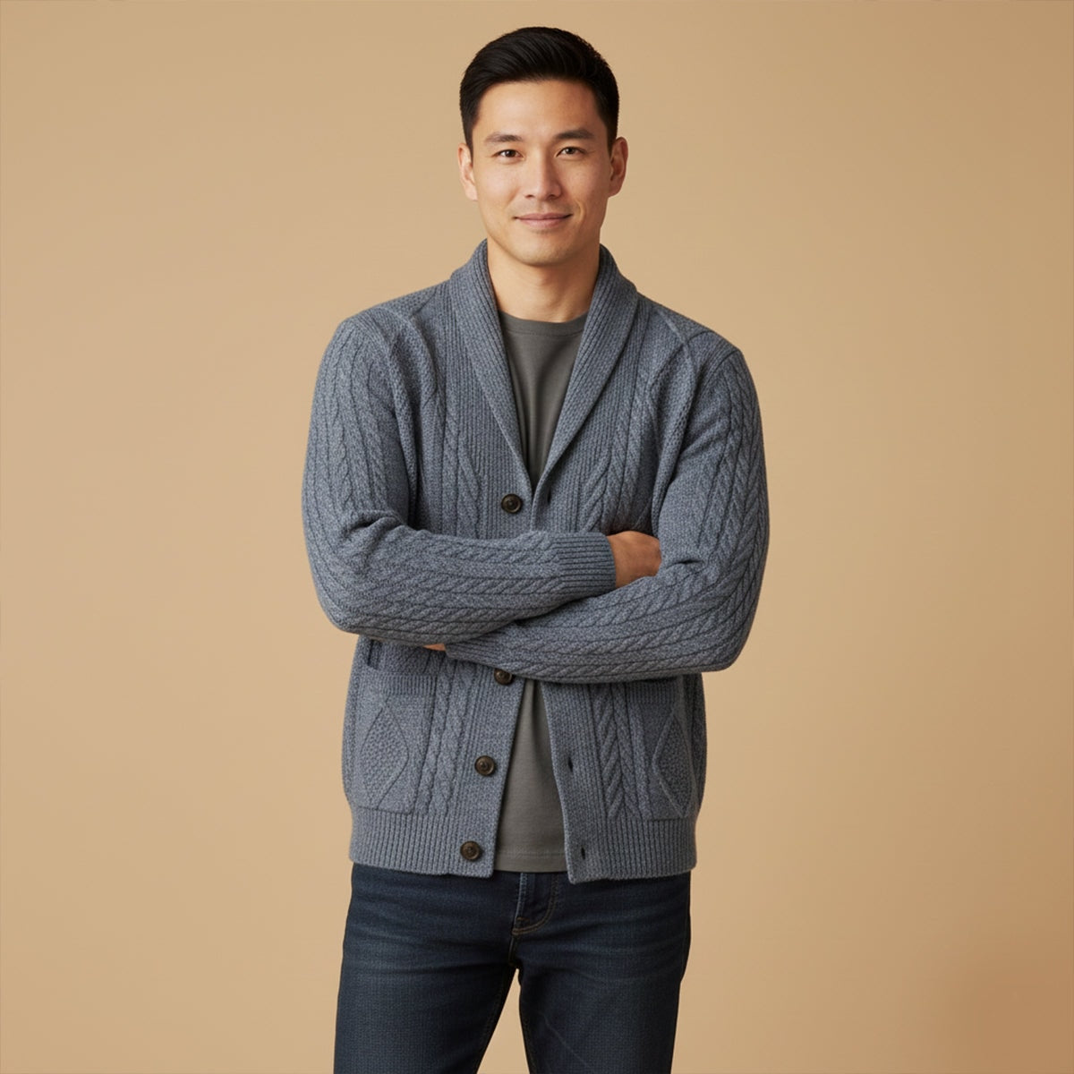 Le Cardigan 100% Cachemire de Manchester pour Hommes — 2