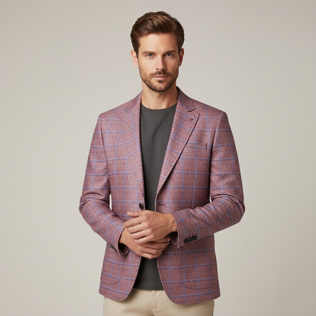 La Veste Blazer à Carreaux à Double Boutonnage Garda Porto pour Homme — 2
