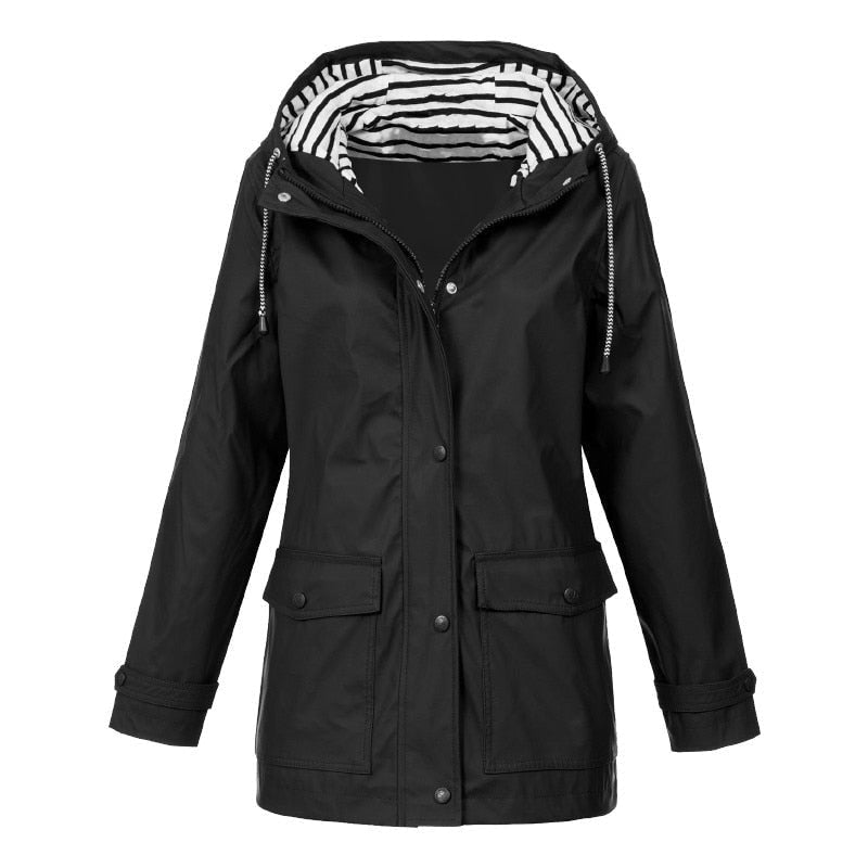 Susana | Chaqueta impermeable con capucha y bolsillos — 1