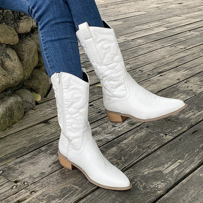 Bottes Cowboy Métalliques Élégantes Femme - Confort et Style - Bottes Noires Disponibles — 12