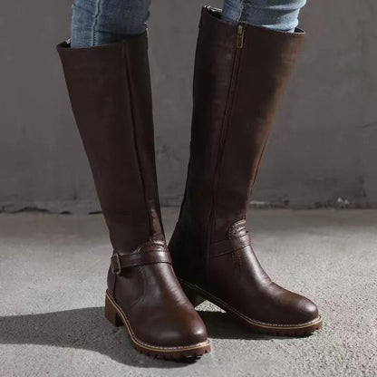 Bottes en cuir à boucle orthopédiques pour femmes — 2
