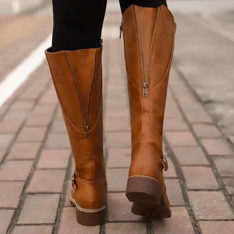Bottes en cuir à boucle orthopédiques pour femmes — 6