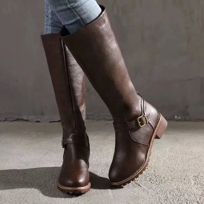 Bottes en cuir à boucle orthopédiques pour femmes — 3