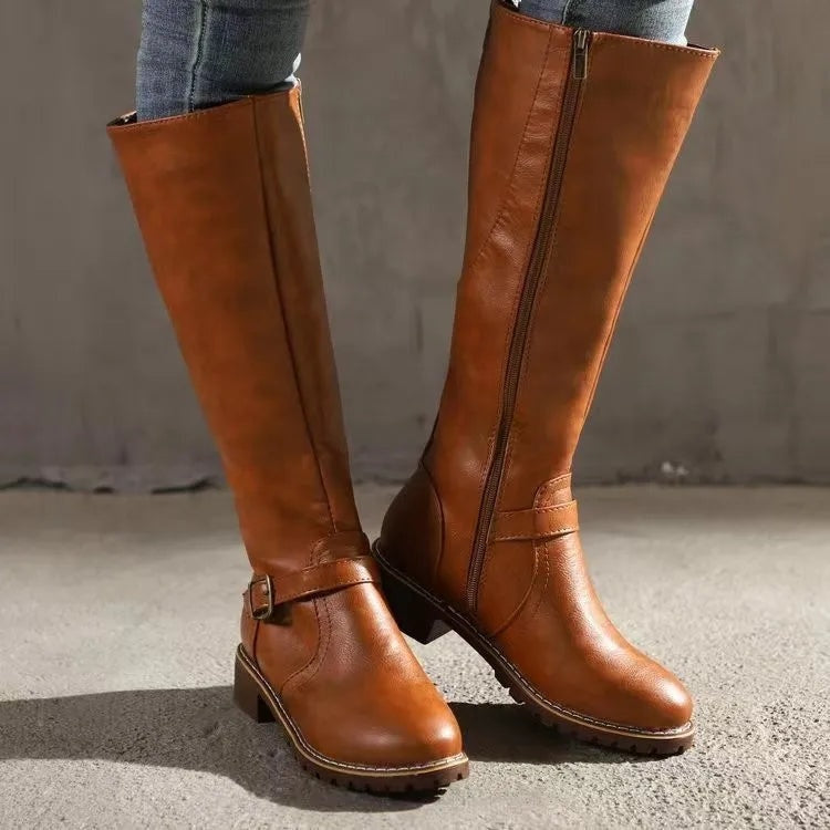 Bottes en cuir à boucle orthopédiques pour femmes — 4