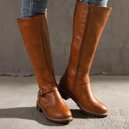 Bottes en cuir à boucle orthopédiques pour femmes — 4