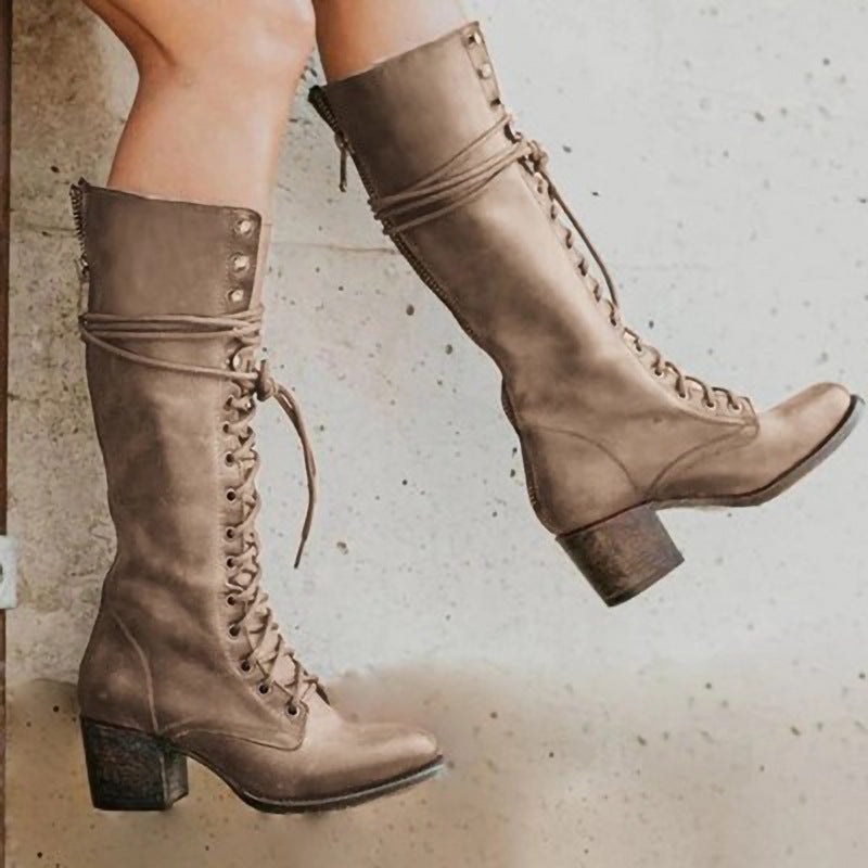Bottes en Cuir Orthopédiques à Lacets pour Femmes — 5