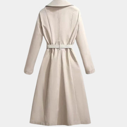 Amelia | Manteau trench midi ceinturé pour femmes, coupe décontractée — 1
