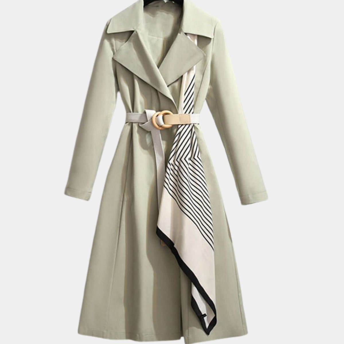 Amelia | Manteau trench midi ceinturé pour femmes, coupe décontractée — 3