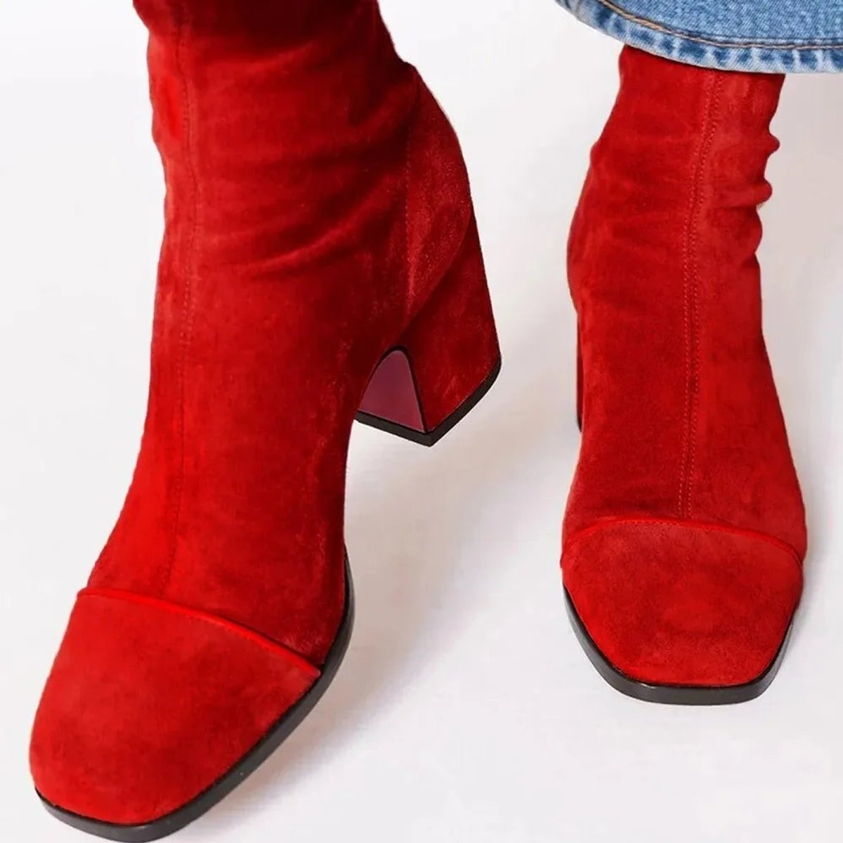 Amelia | Women's Block-Heel Suede Leopard-Toe Ankle Boots — 3